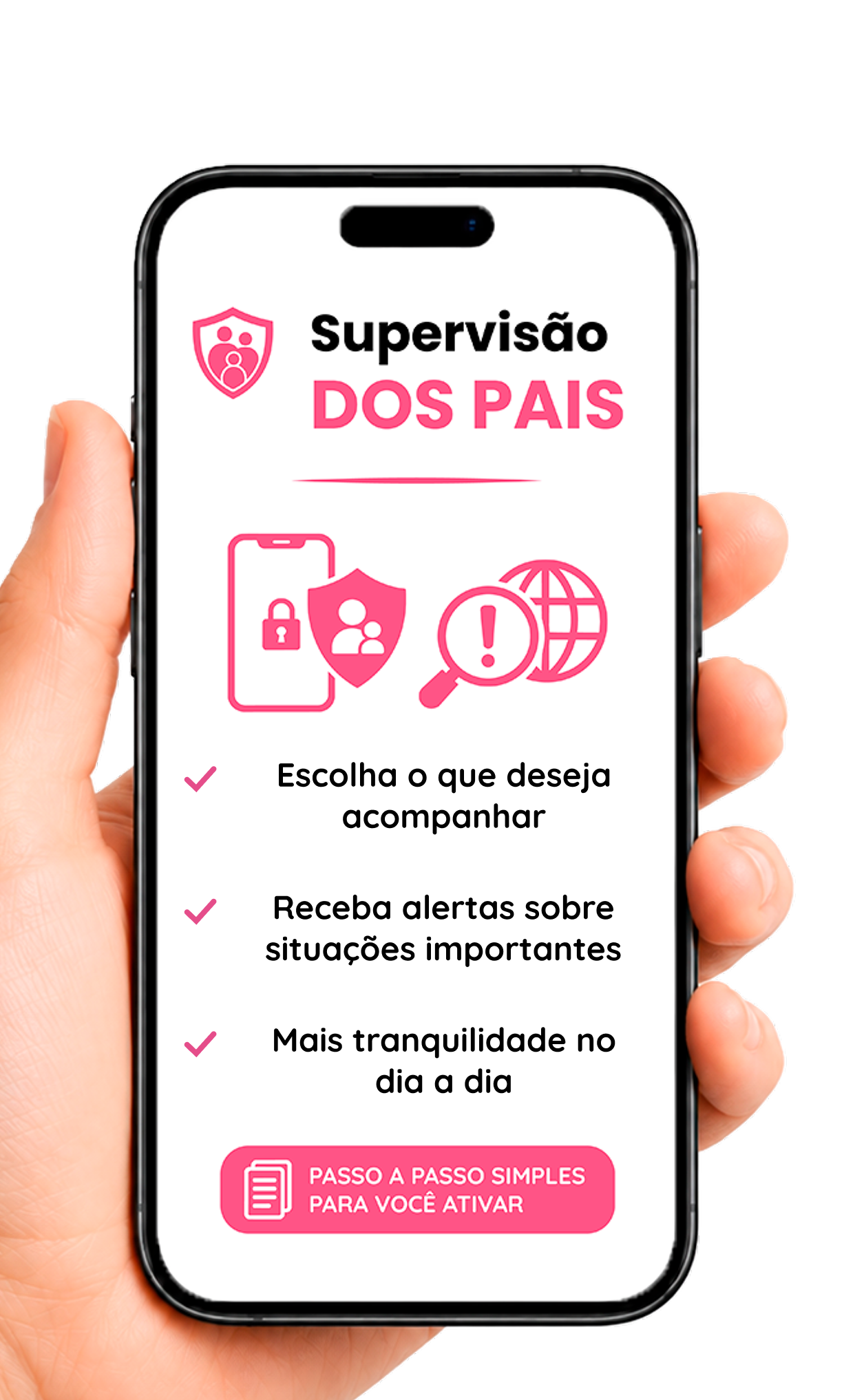 Mockup do módulo Supervisão dos Pais